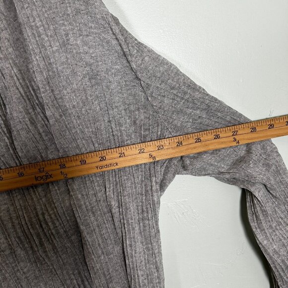 Eileen Fisher Sweater Women Large Crinkle Sheer Open Front Italian Yarn Cardigan - Picture 7 of 7